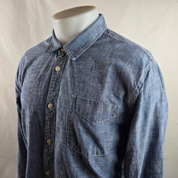 GAP 1969 Shirt Mens XL Blue Chambray Button Up Cotton Casual Classic Preppy 1623 - Picture 4 of 8